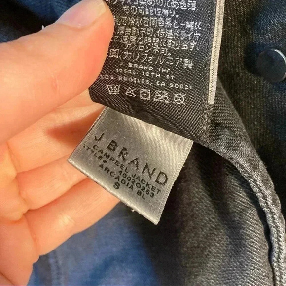 J Brand black snap buttons denim jean jacket - Picture 4 of 7